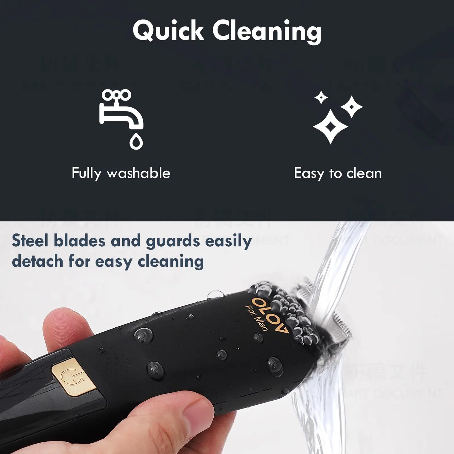 OLOV Beard/Hair Shaver for Men - All-in-One Mens Grooming Kit with Trimmer for Beard, Nose, face, Cordless Hair Clippers Electric Razor, Black Comfort